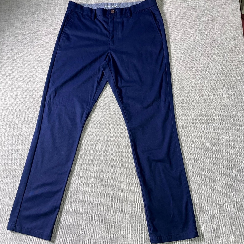 Old Navy Ultimate Slim Built-In Flex Chino Pants Mens 33x32 Blue Wrinkle Free